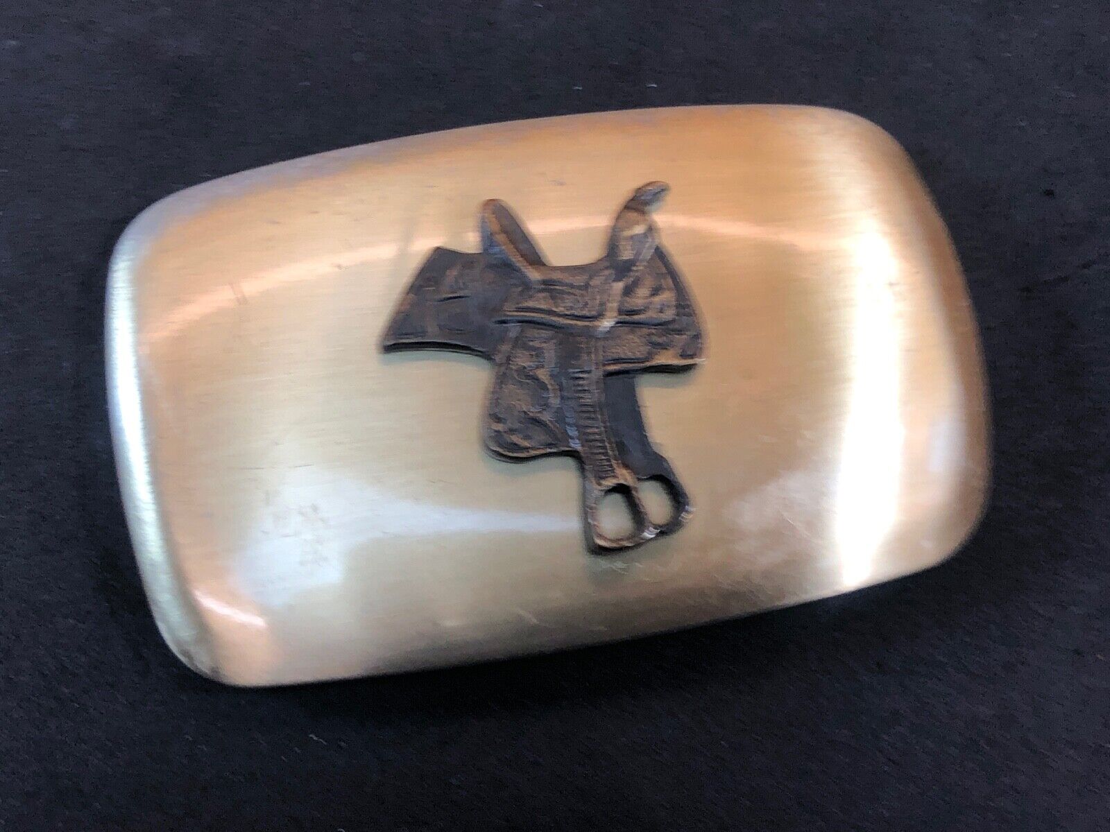 Vintage Chambers Belt Buckle Company Horse Saddle 