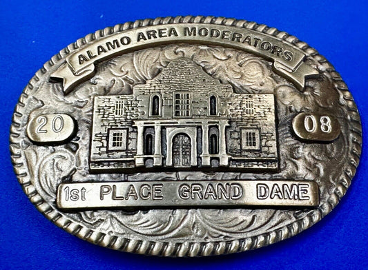 2008 Alamo Area Moderators 1st Place Grand Dame RARE Blue Bayou Belt Buckle