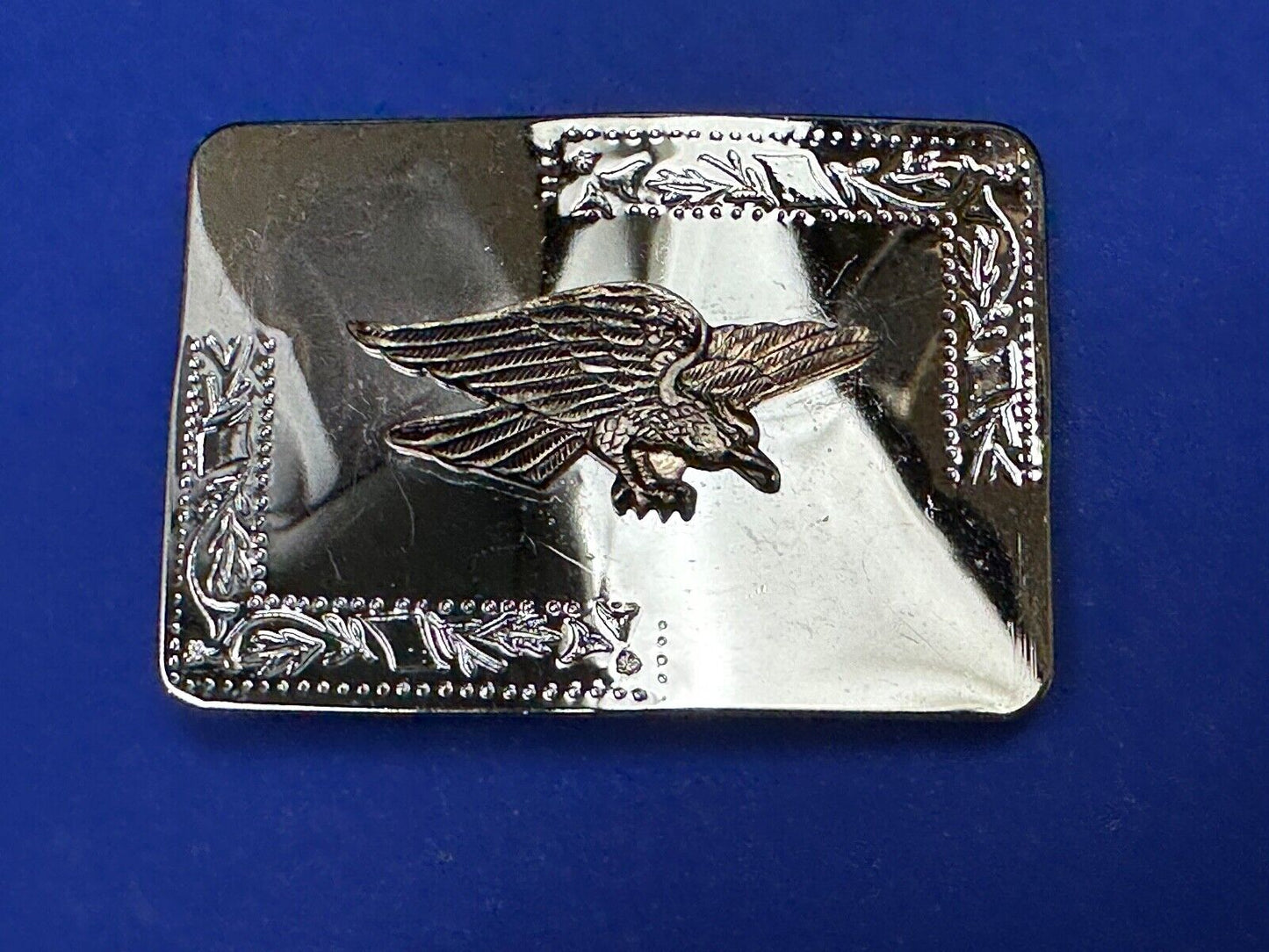 Vintage Hunting Flying Majestic Eagle on western mirrored reflective belt buckle