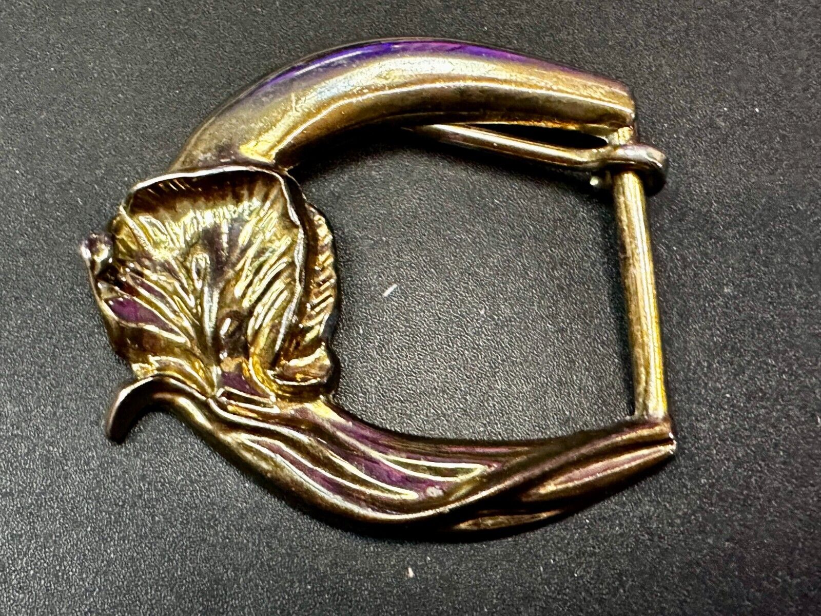 Thick Figural Flower Theme - Vintage Gold Tone Replacement Dress Belt Buckle