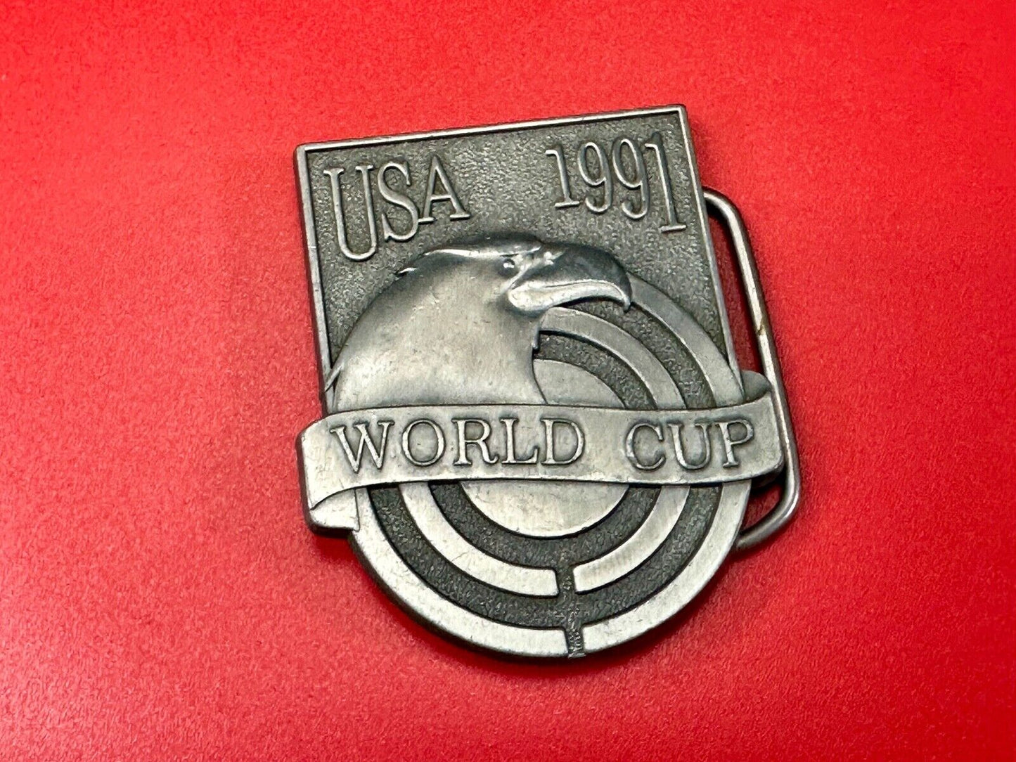 USA 1991 World Cup Eagle Soccer Target belt buckle