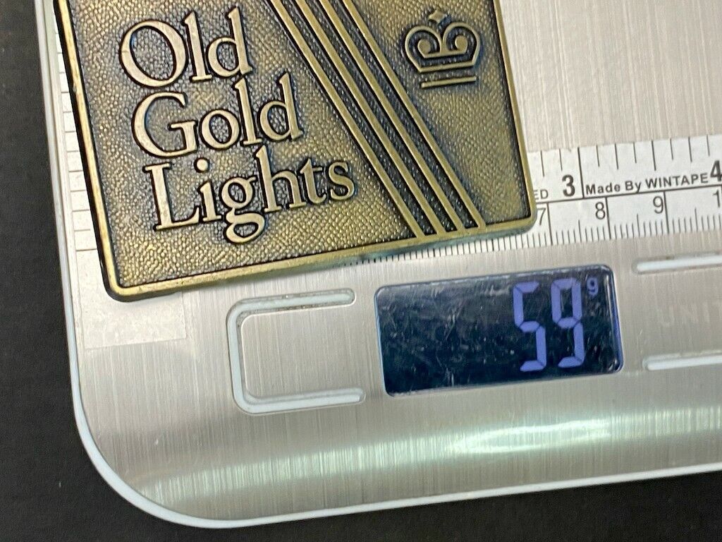 Vintage 1970S ***Old Gold Lights*** Cigarettes Tobacco Advertising Belt Buckle