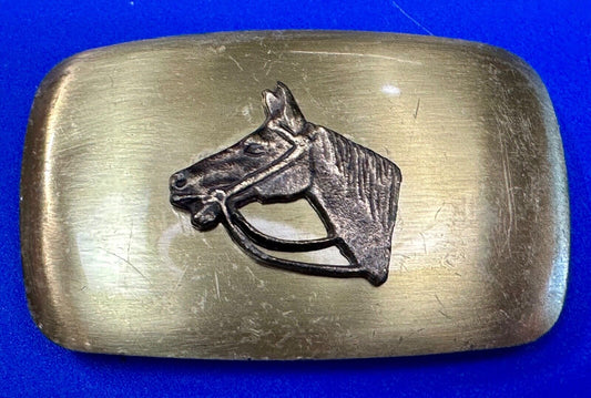 vintage horse head Chambers belt buckle -cowboys cowgirls kids universal size.