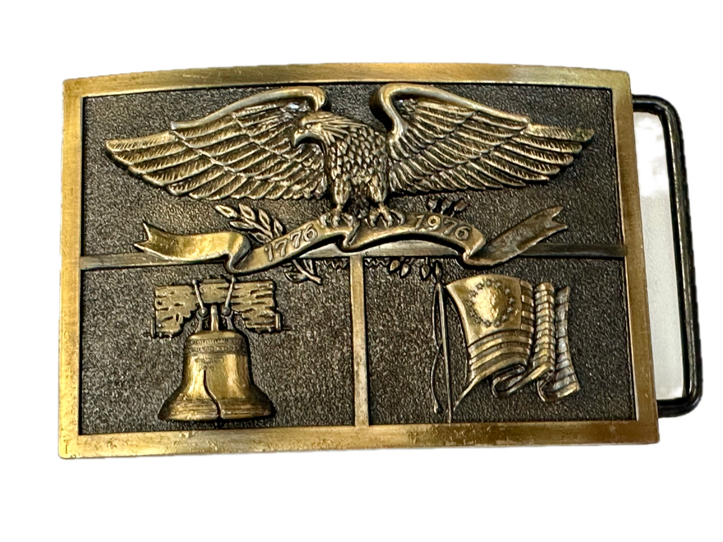 American Heritage Symbol Bicentennial Eagle Bell State Flag Belt Buckle