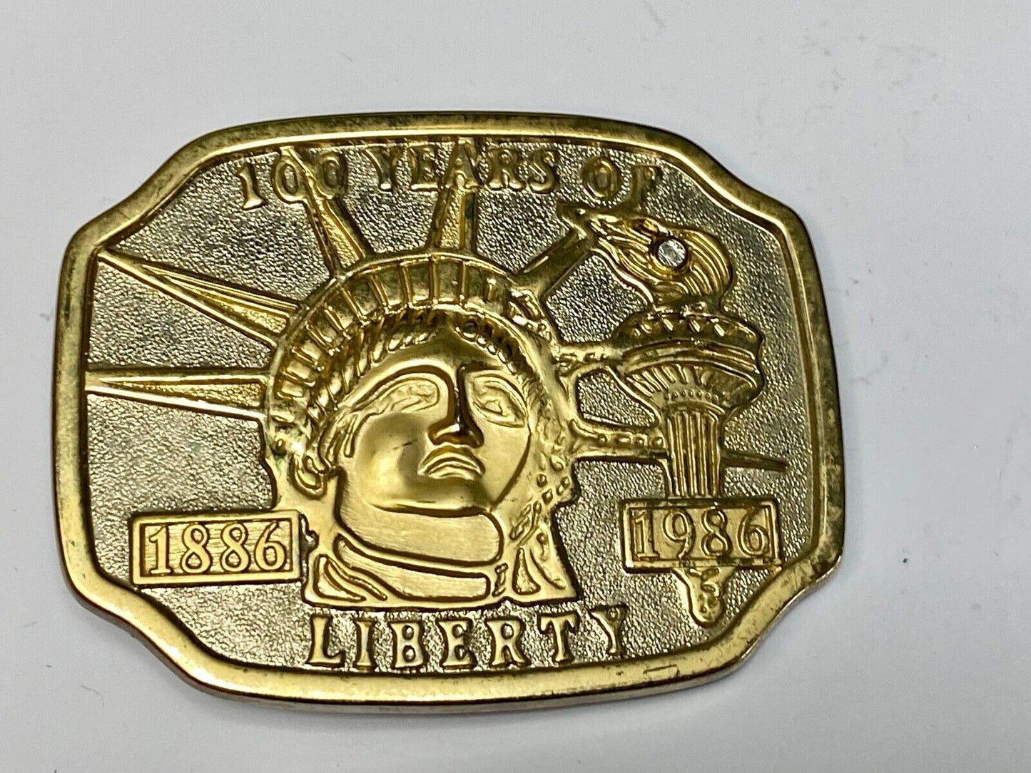 100 Years Of Lady Liberty - Nyc Iconic American Symbol Statue 1986 Belt Buckle 