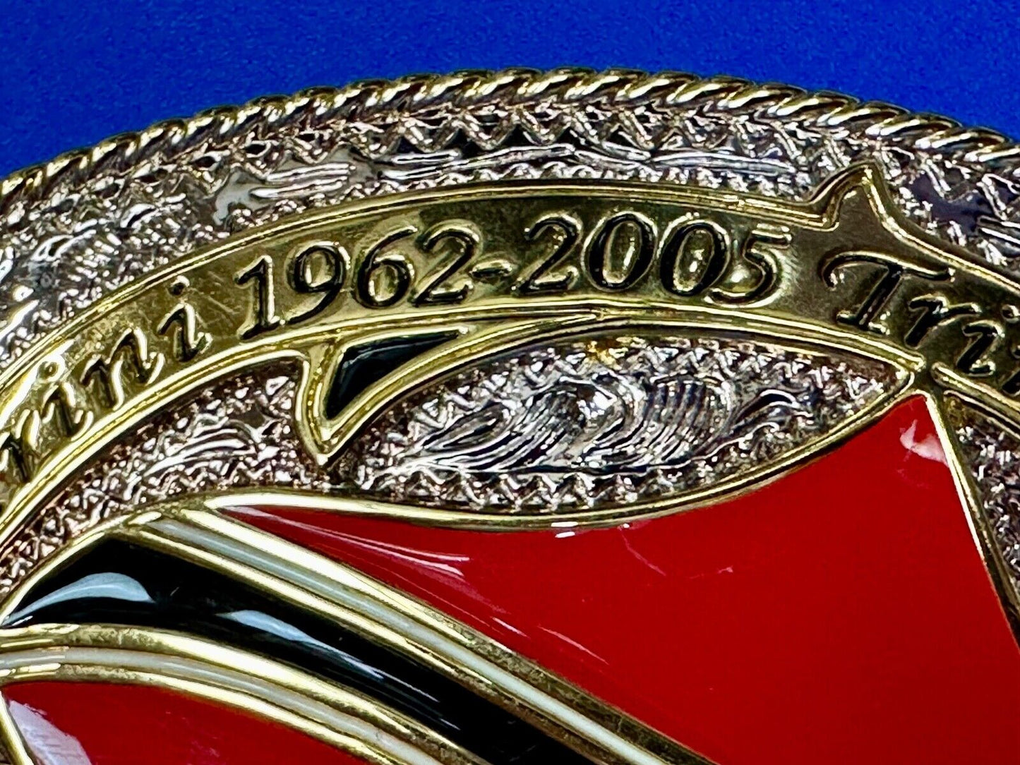 Trinidad & Tobago Flag Caribbean Country Gold Silver Red Patriotic Belt Buckle