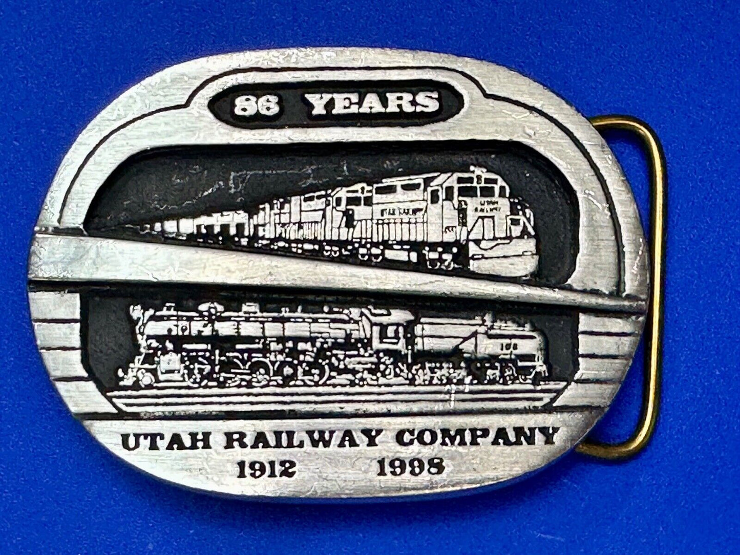 Utah Railway Company Vintage 1998 86 years Commemorative Gary Prazen Belt Buckle