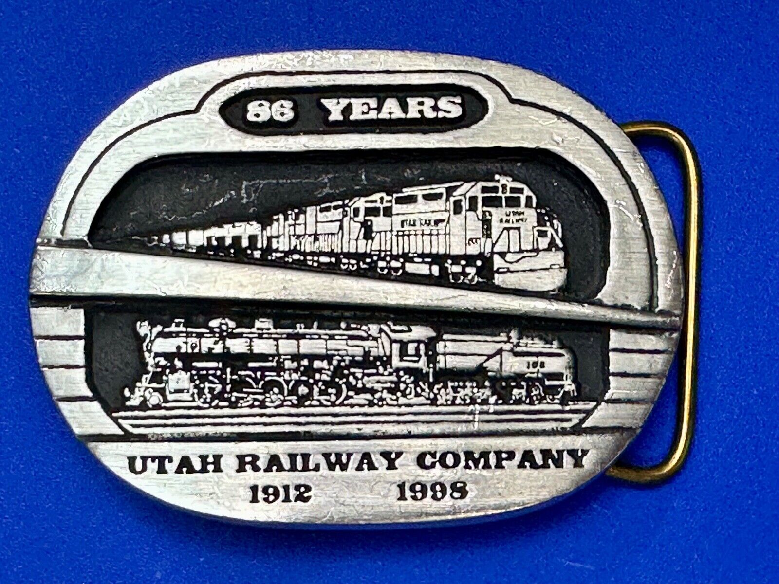 Utah Railway Company Vintage 1998 86 years Commemorative Gary Prazen Belt Buckle