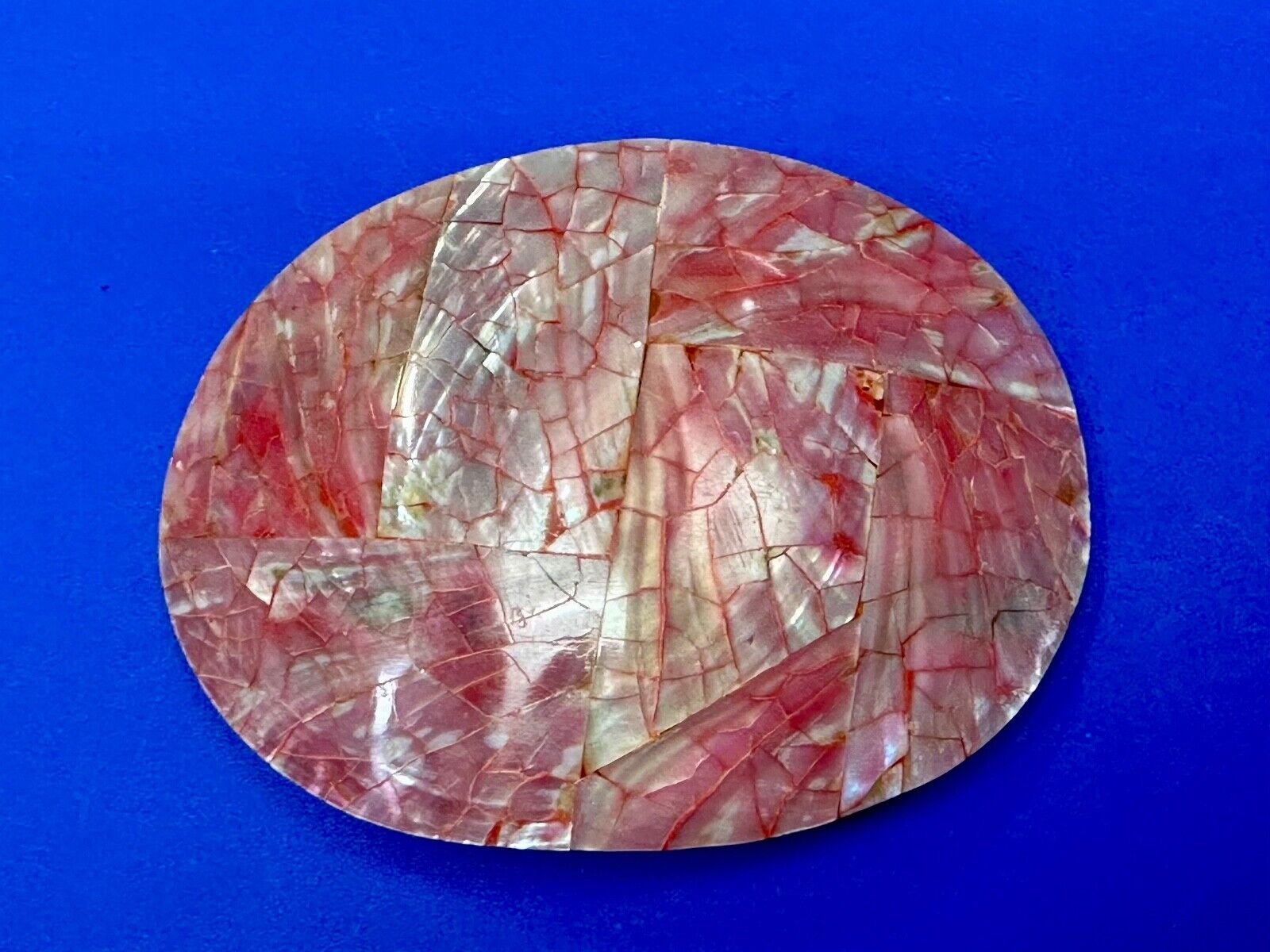 80s Charmant Beverly Hills Different Abstract Cracked Shell Style belt buckle
