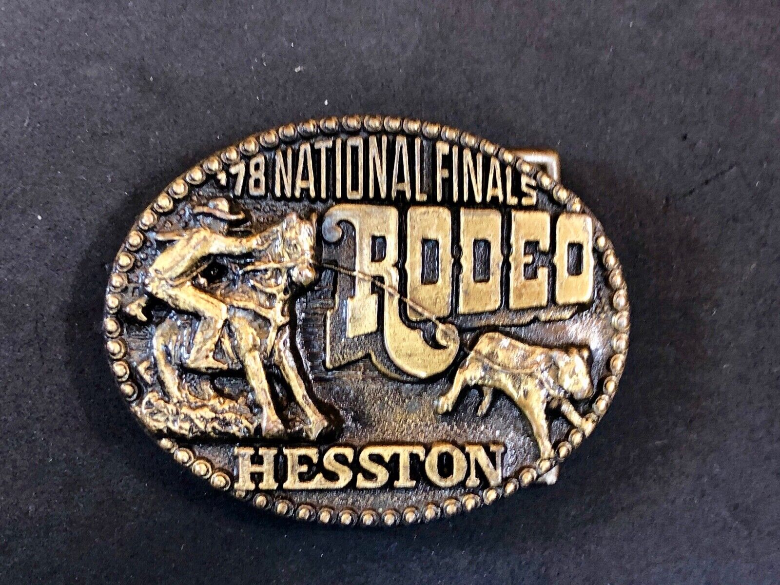 1978 NFR Rodeo Hesston Fourth edition belt buckle - 5th network telecast from Ok