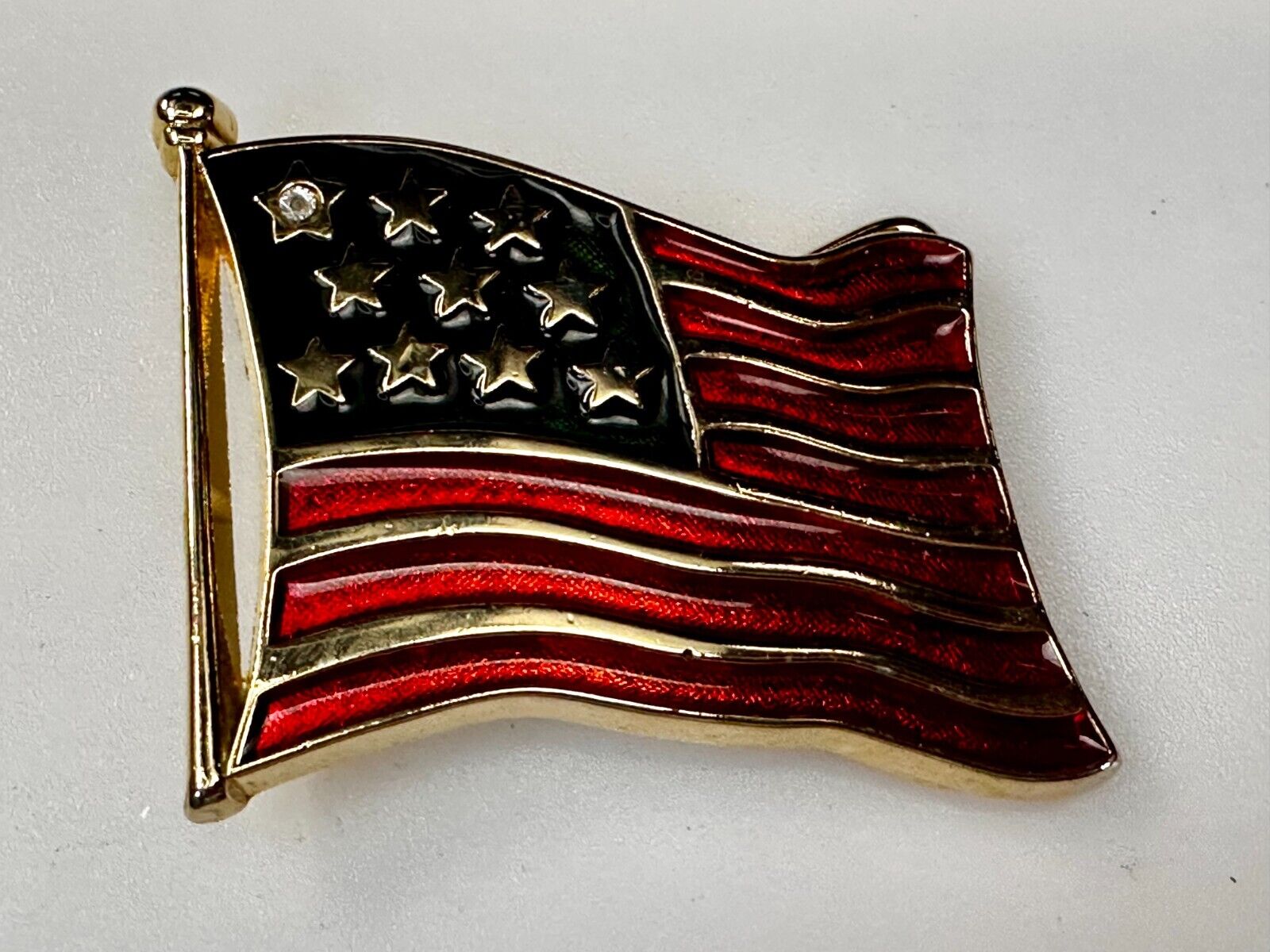 American Flag USA Stars and Stripe Enameled Patriotic United States Belt Buckle