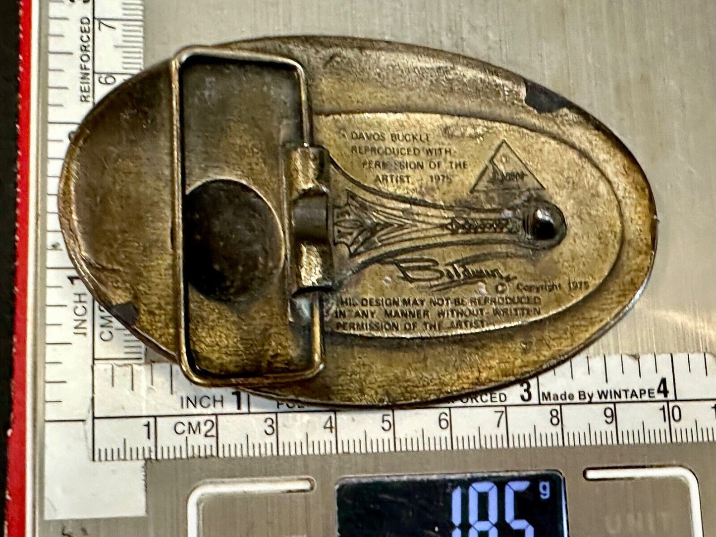 United Sates Marines Fallen Soldiers Monument  Flag 1975 Baldwin belt buckle