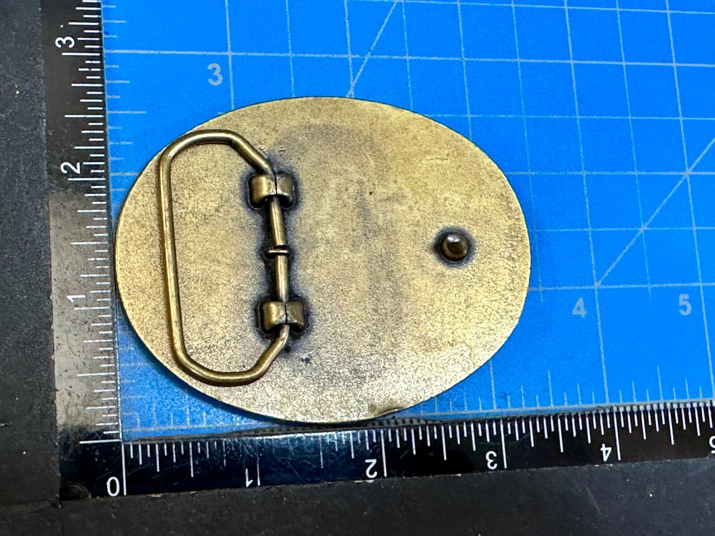 American Korean War Veteran WW II Soldier Commemorative Brass Tone Belt Buckle