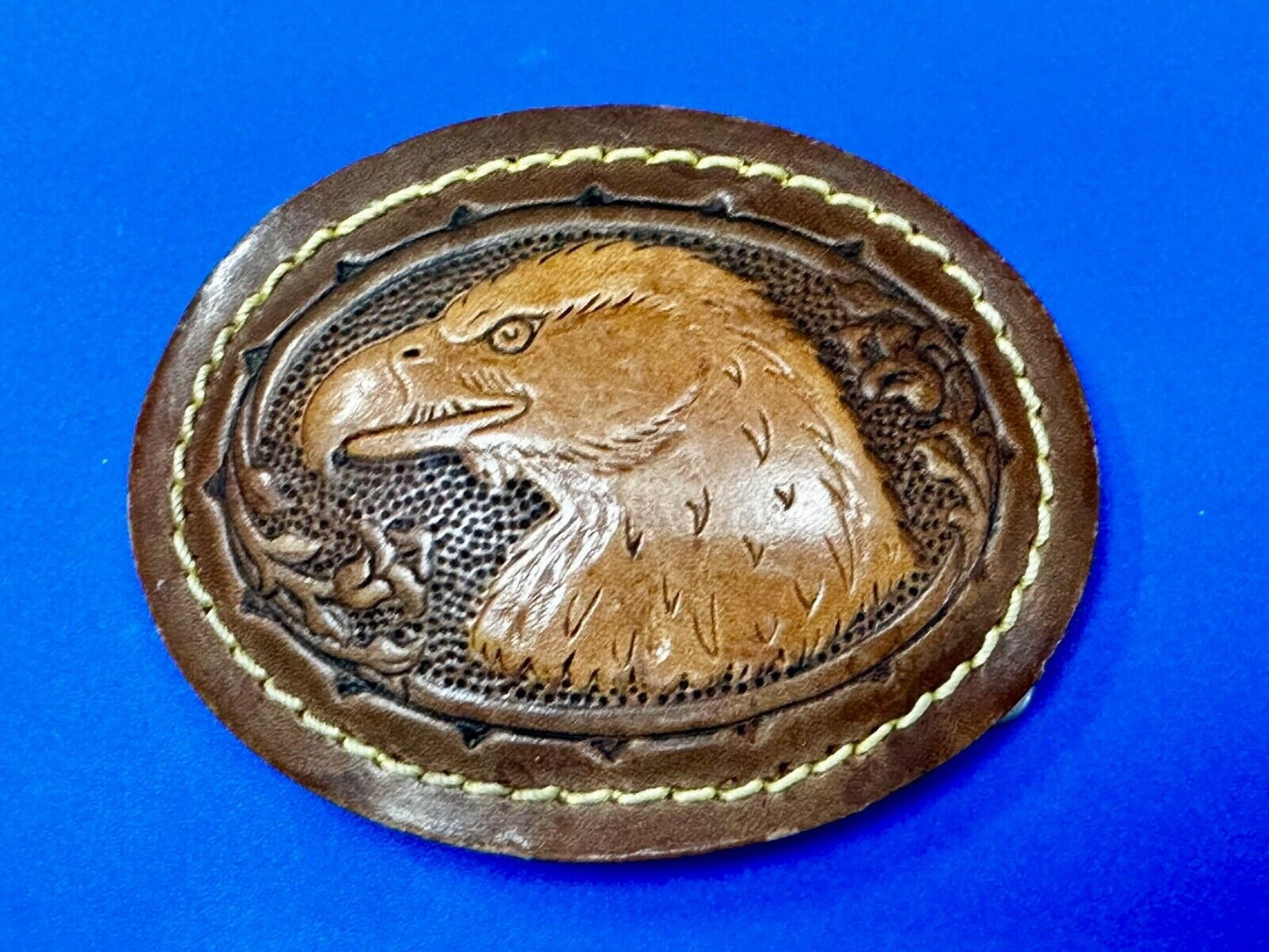 Artisan American Bald Eagle Vintage Mixed Leather Belt Buckle