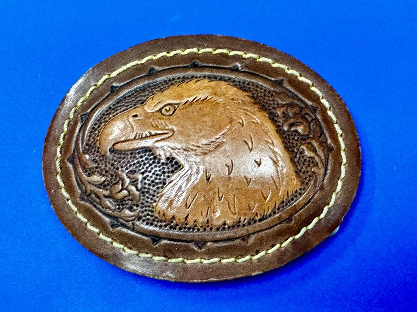 Artisan American Bald Eagle Vintage Mixed Leather Belt Buckle