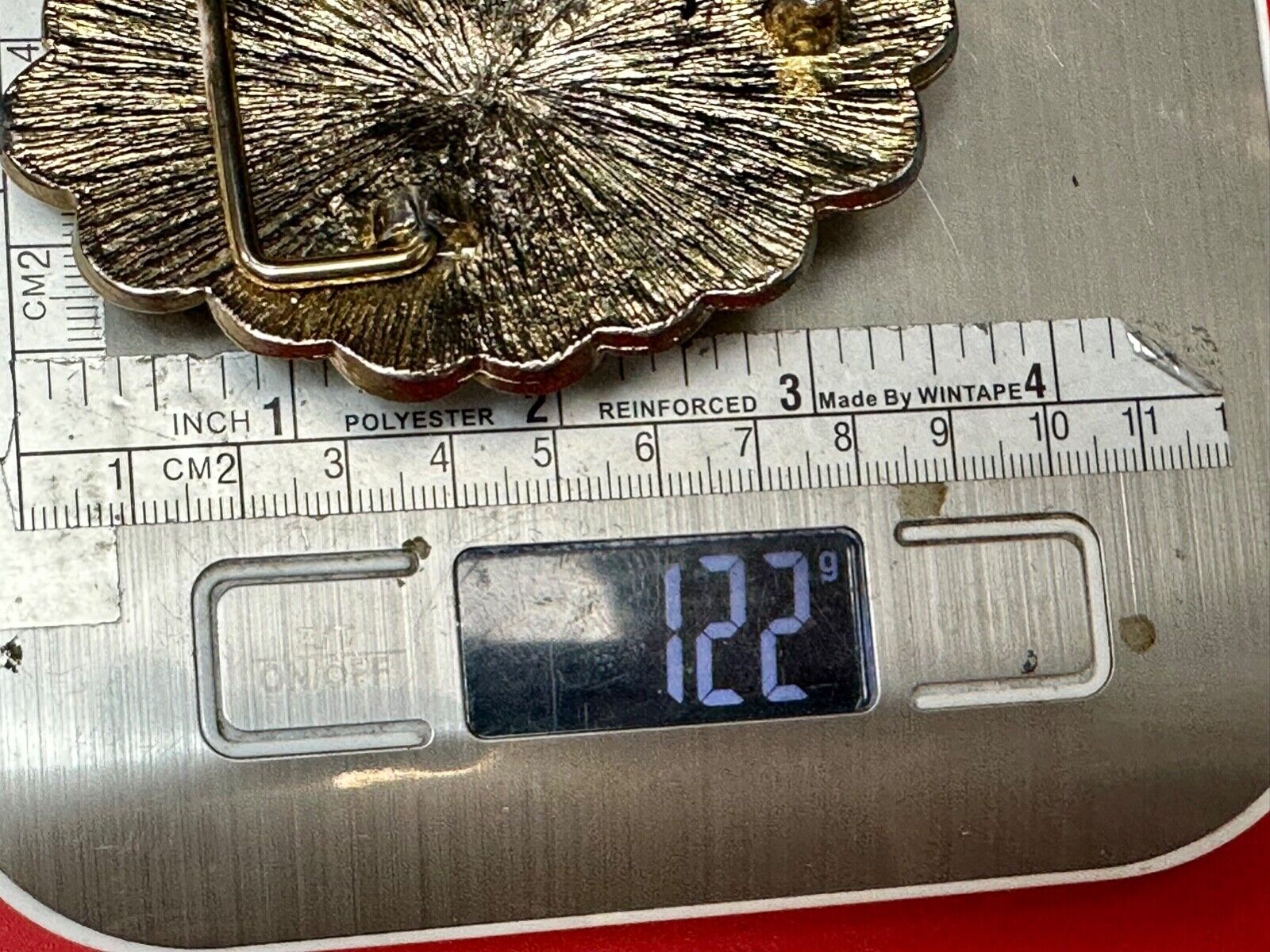 American Eagle wings wide over cluster of Indian Head Coins belt buckle