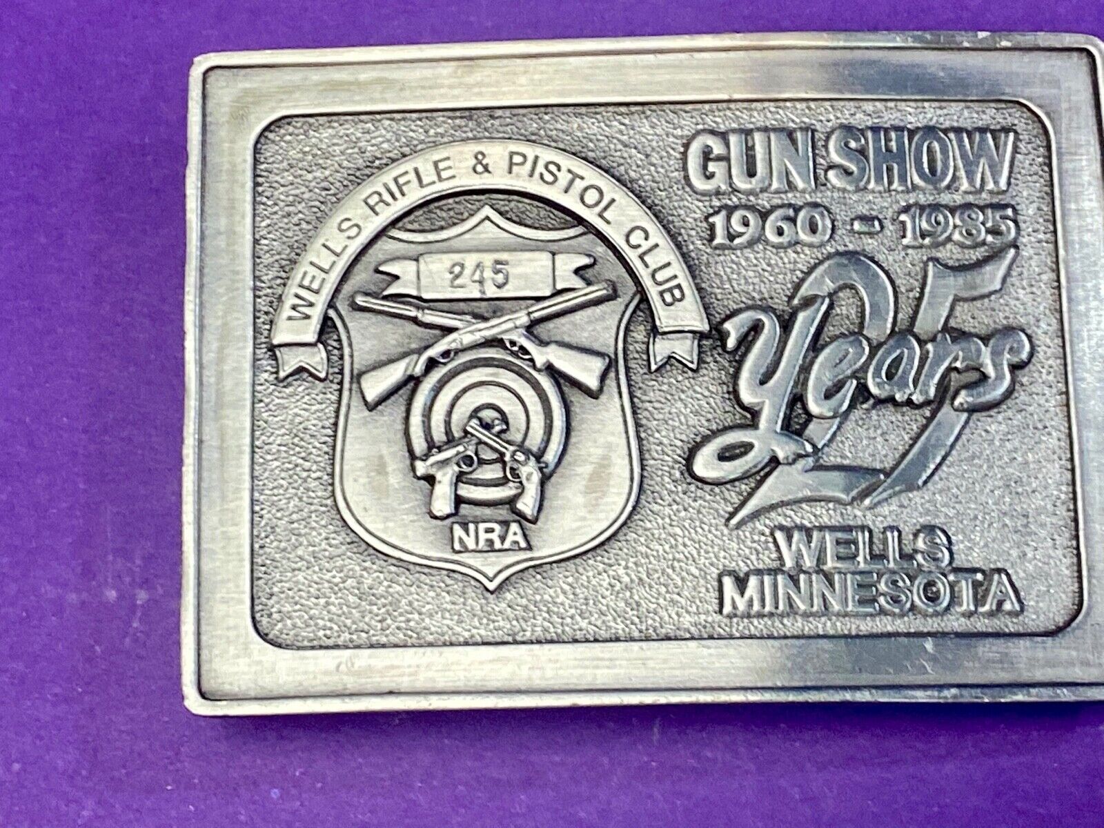 25 years, wells Montana gun show  hunters rifle and pistol club NRA belt buckle 