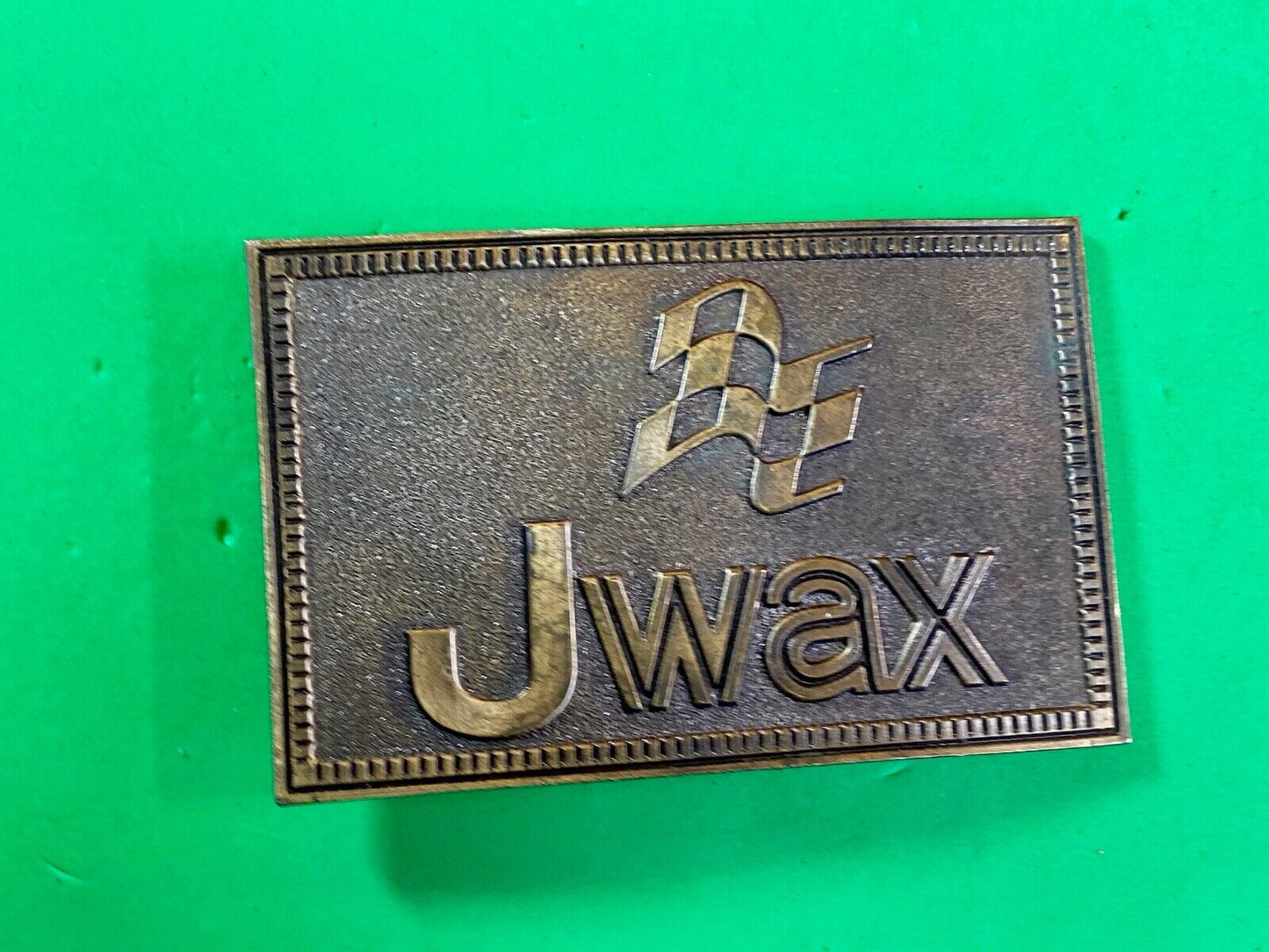 Vintage Jwax Belt Buckle By Lewis   Auto Wax Car Shine!    