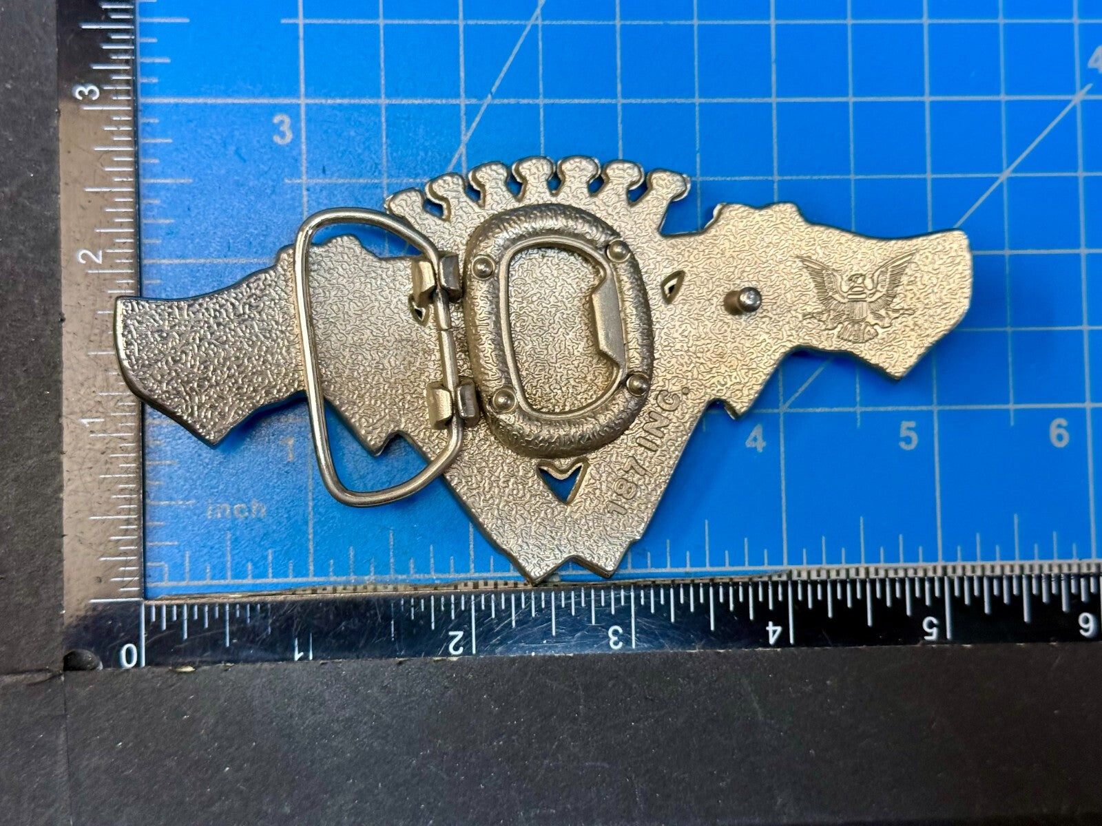 90's Pink Guns Caddy Crest Crown Cadillac Logo Emblem Belt Buckle by 187 INC