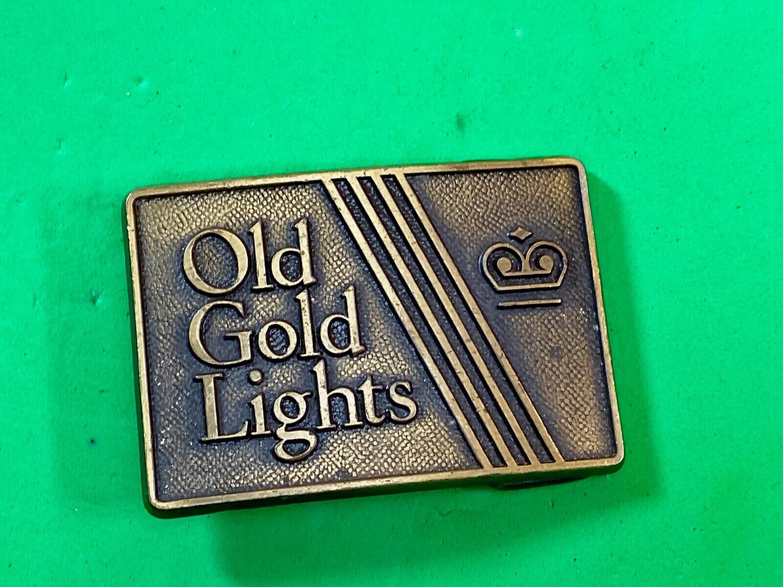 Vintage Advertising Old Gold Lights Tobacco Cigarette Company Belt Buckle Ldl