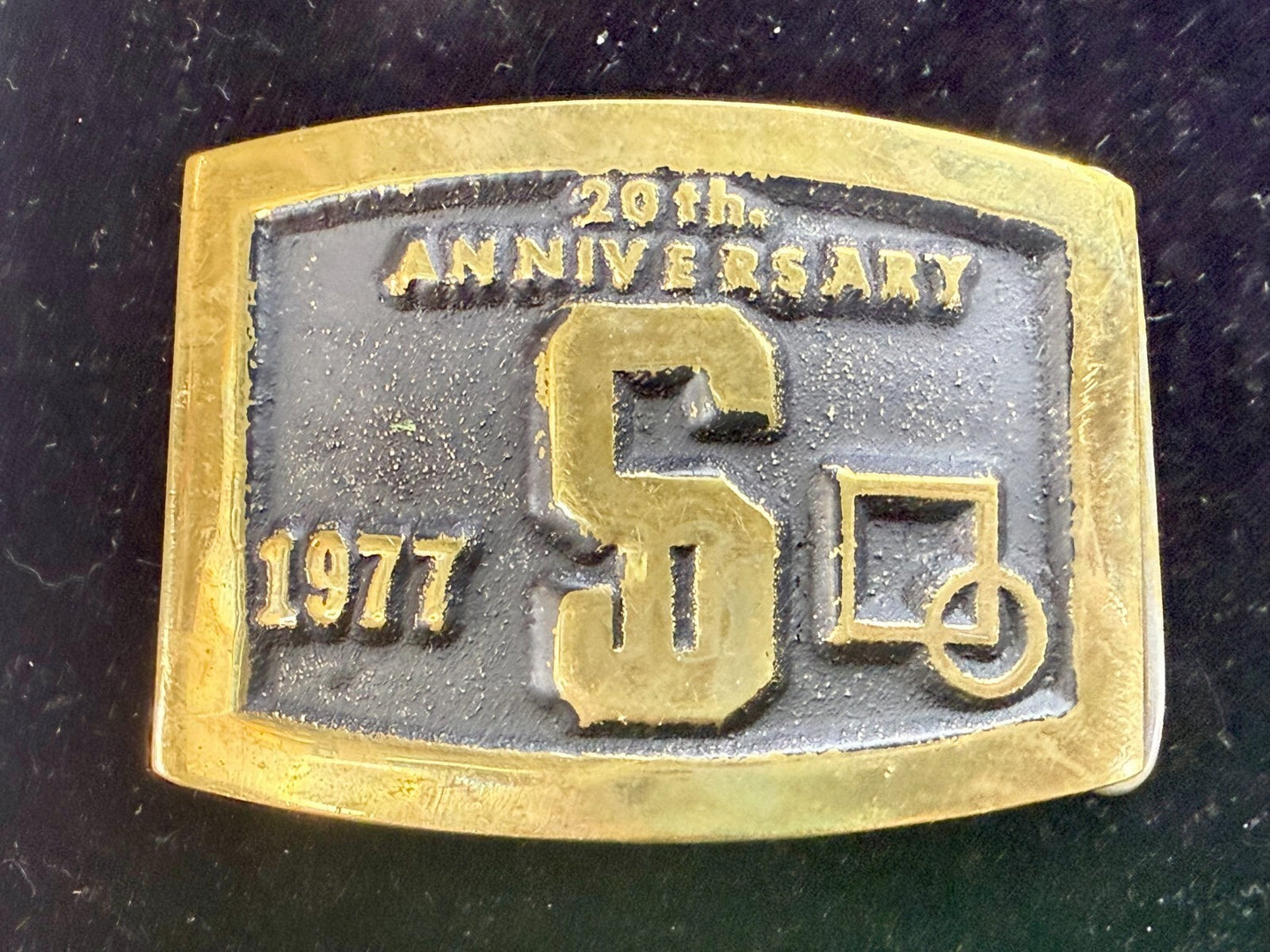 20th Anniversary S Company Logo Vintage 1977 Belt Buckle