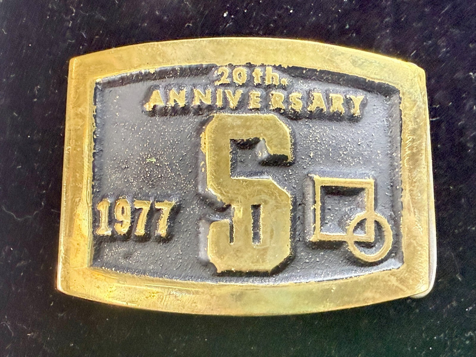 20th Anniversary S Company Logo Vintage 1977 Belt Buckle