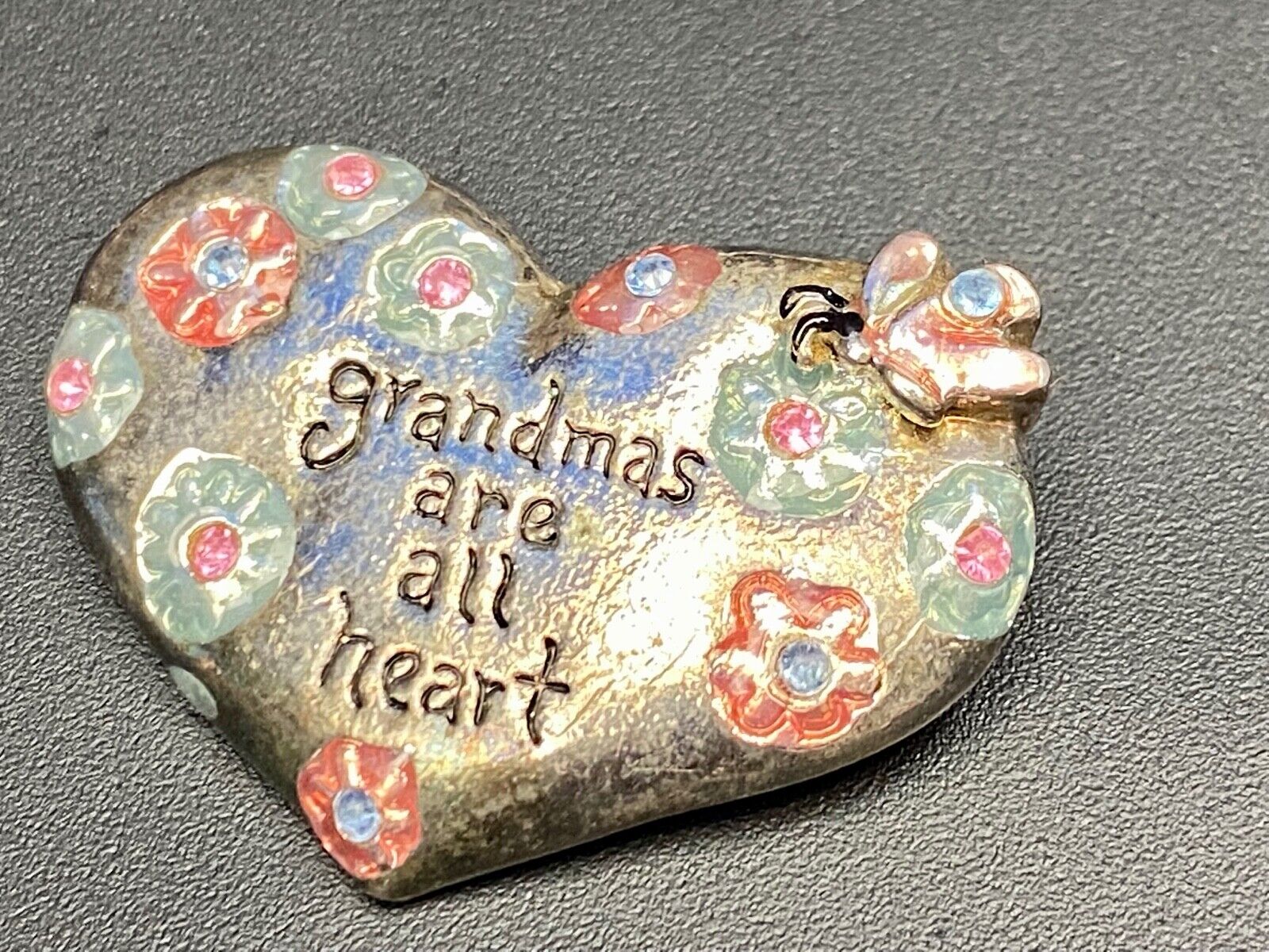 Vintage GRANDMAS ARE ALL HEART, statement brooch pin The perfect gift!