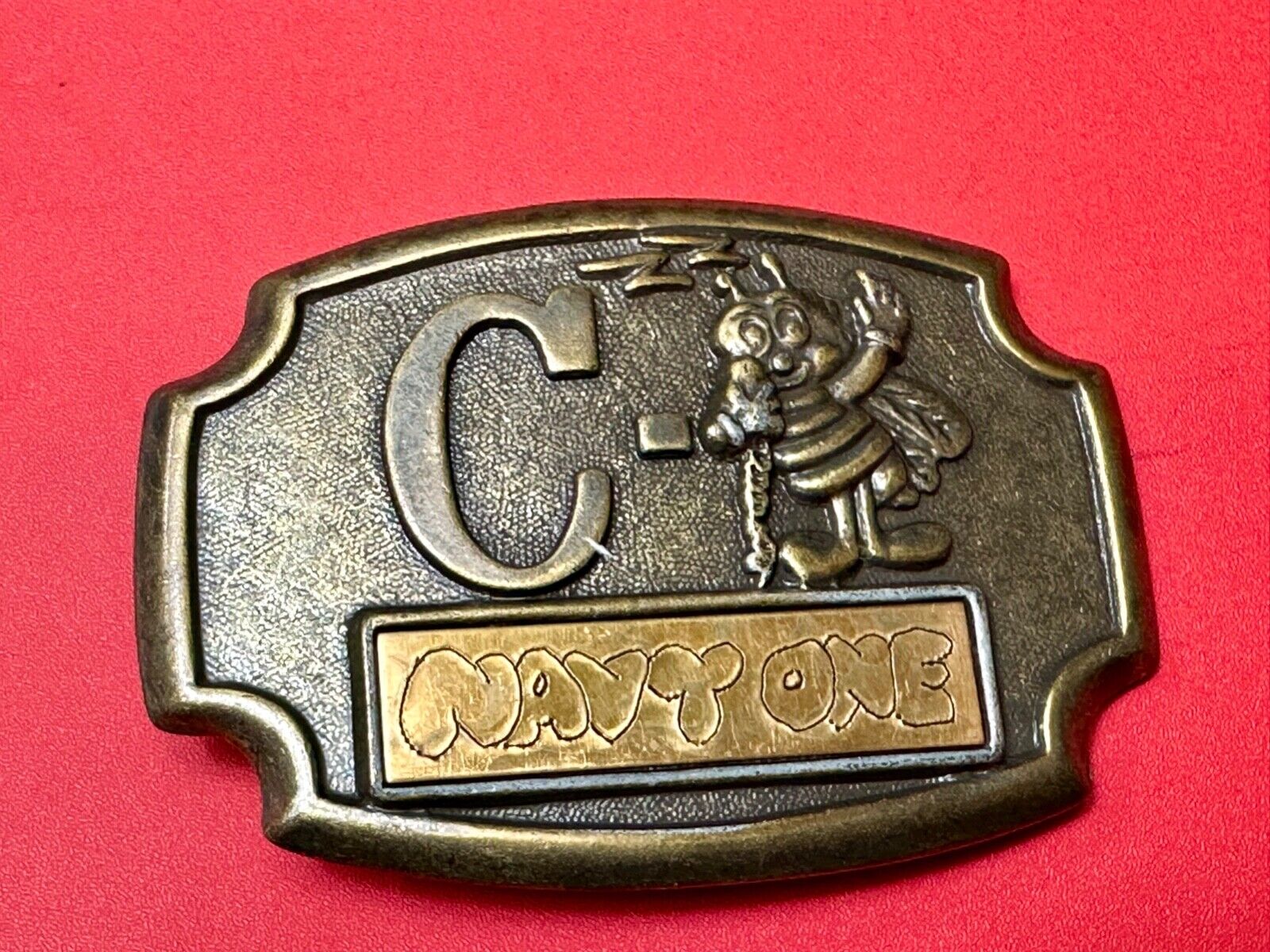 U.S. NAVY SEABEE Letter and Animal - COMBAT WARFARE HERO BELT BUCKLE