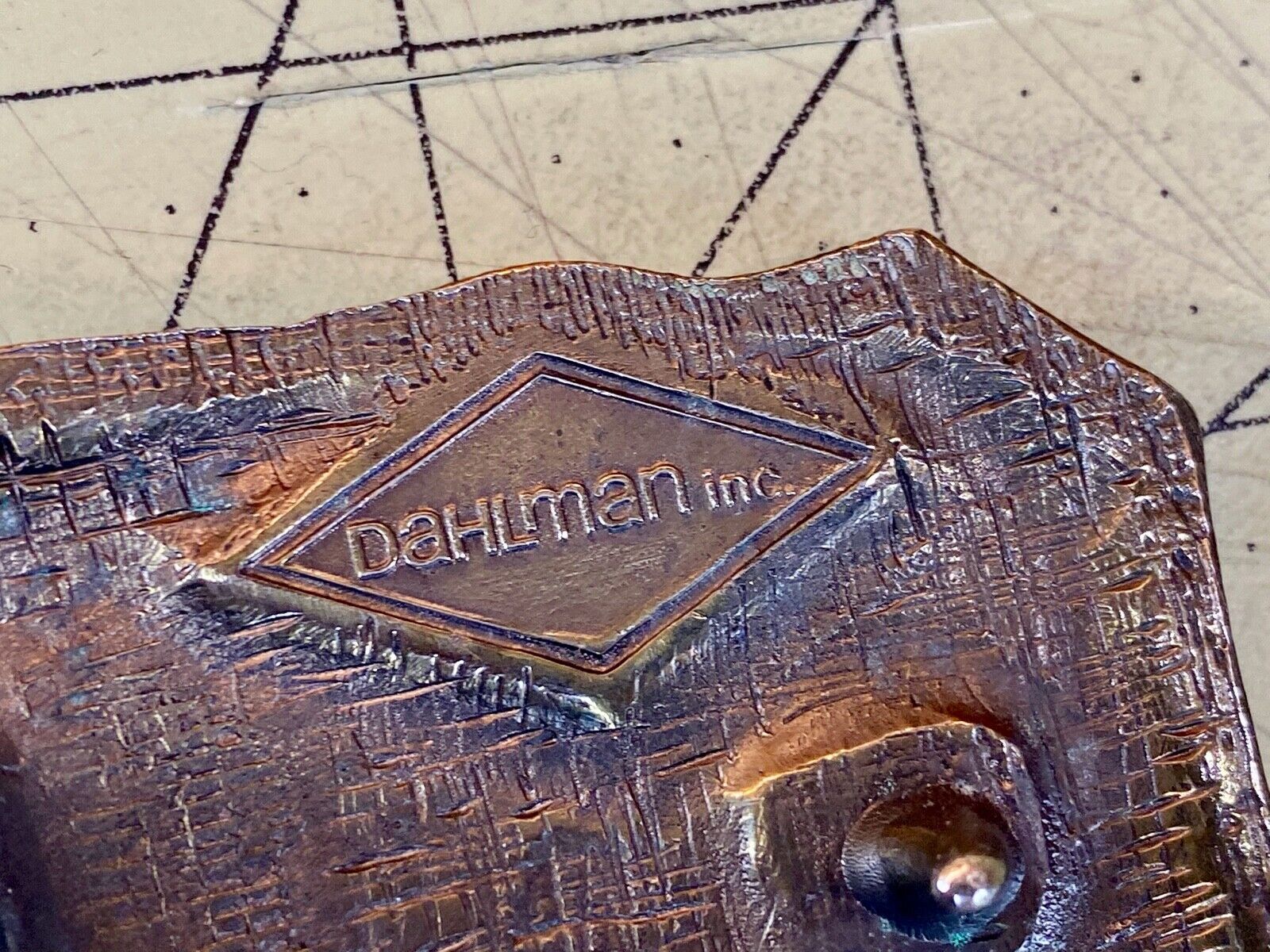 50 Years On Soil - Dahlman Belt Buckle - Field Engineered Farming Equipment 