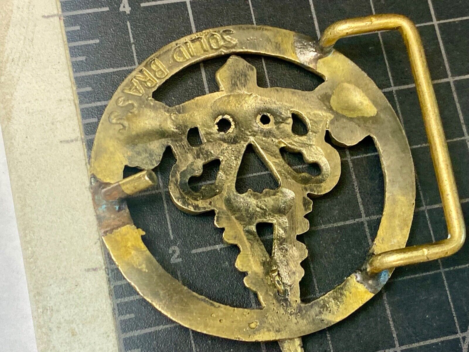 60's Hippy Moving Clock Pendulum Amazing! solid brass belt buckle