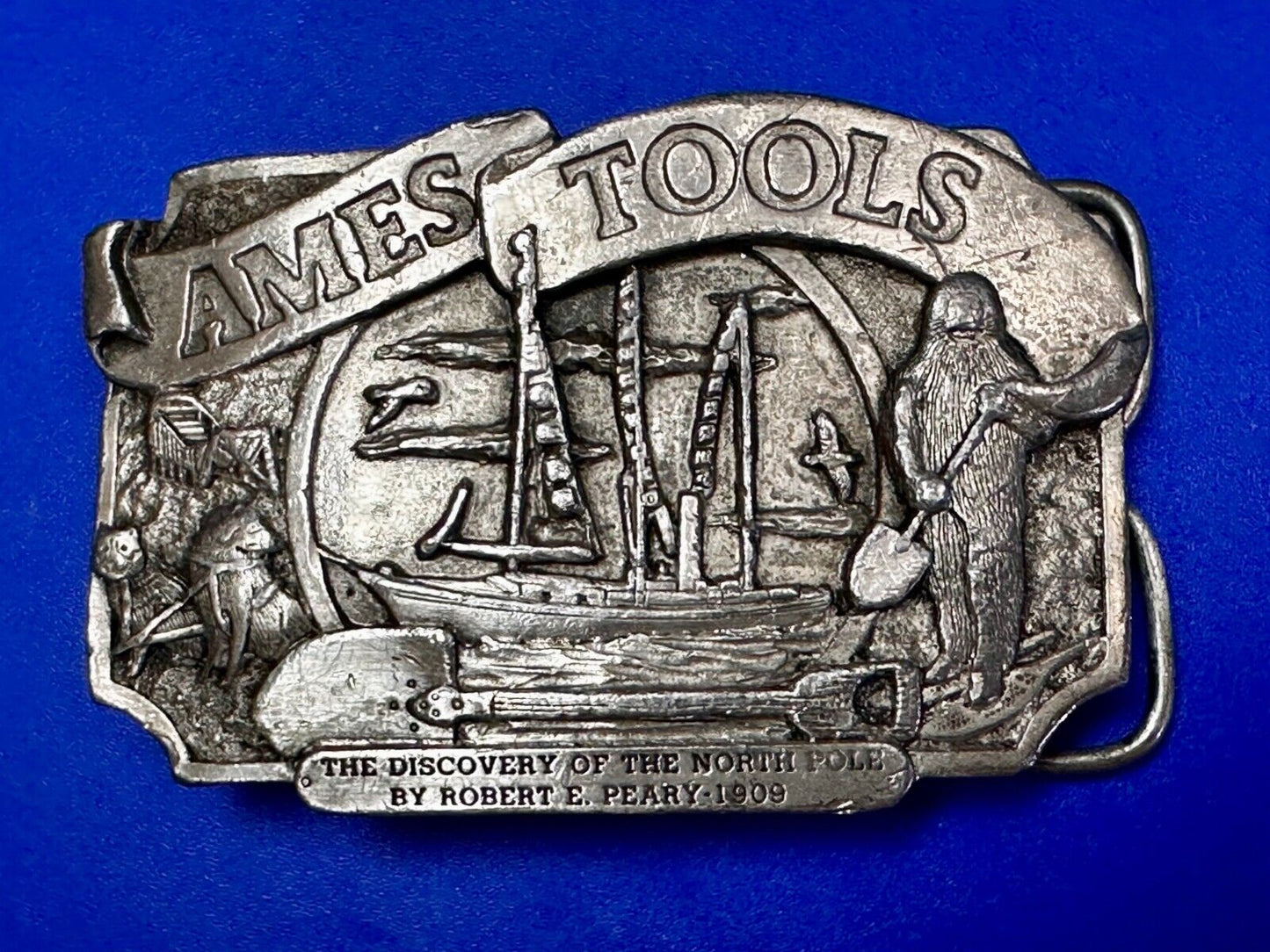 AMES TOOLS The Discovery of the North Pole by Robert E. Peary 1983 Belt Buckle