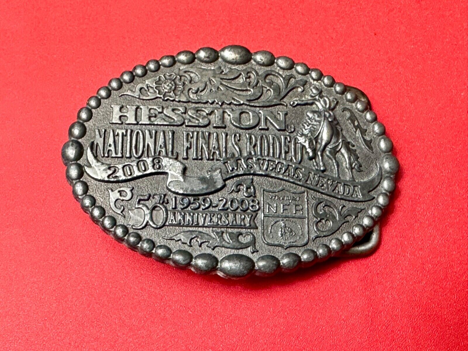 2008 Youth Size NFR Montana Silversmiths Wrangler 50th anniversary belt buckle