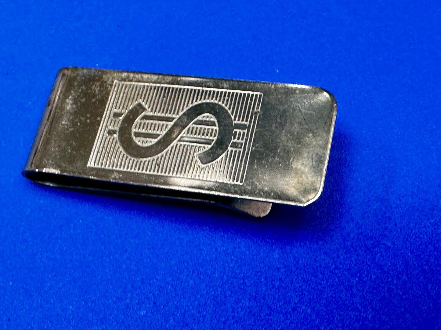 Vintage Gold Tone Dollar Sign $ Bill Holder Old School Money Clip