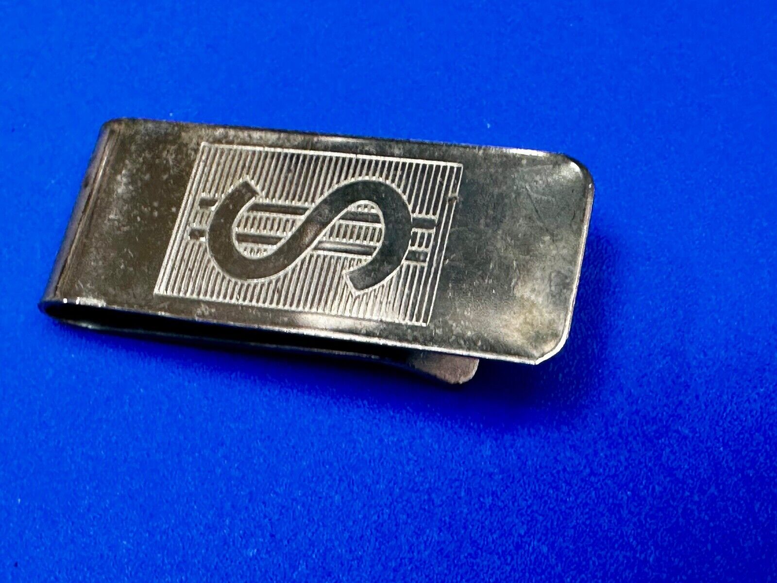 Vintage Gold Tone Dollar Sign $ Bill Holder Old School Money Clip