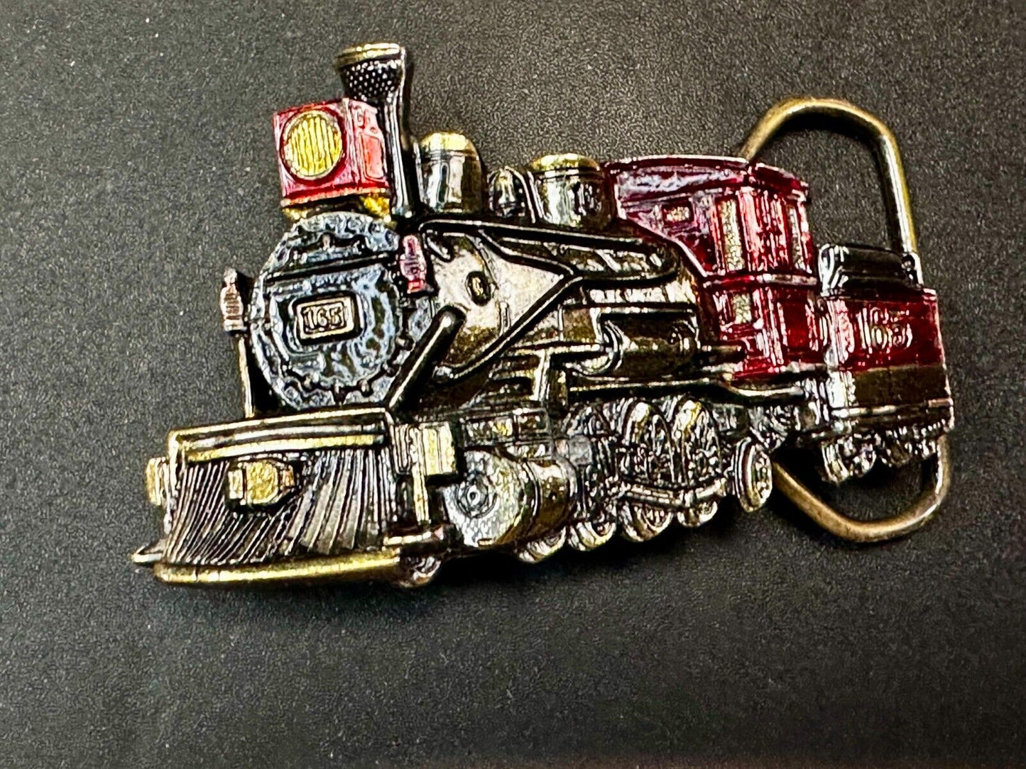 165 Red Locomotive RailRoad Train Vtg. 1981 The Great American Belt Buckle Co