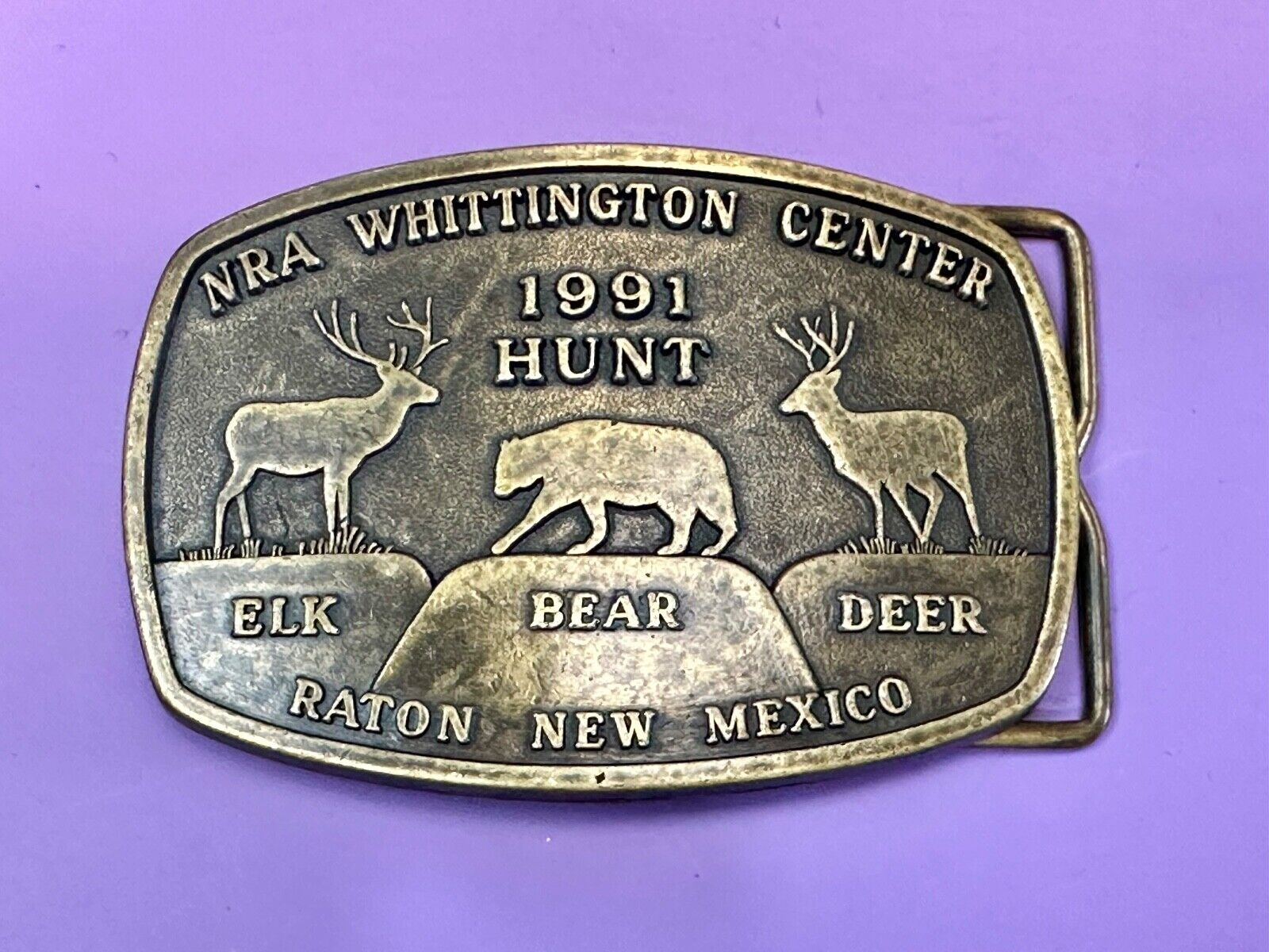 1991 Hunt Raton New Mexico vintage belt buckle from NRA Whittington Center