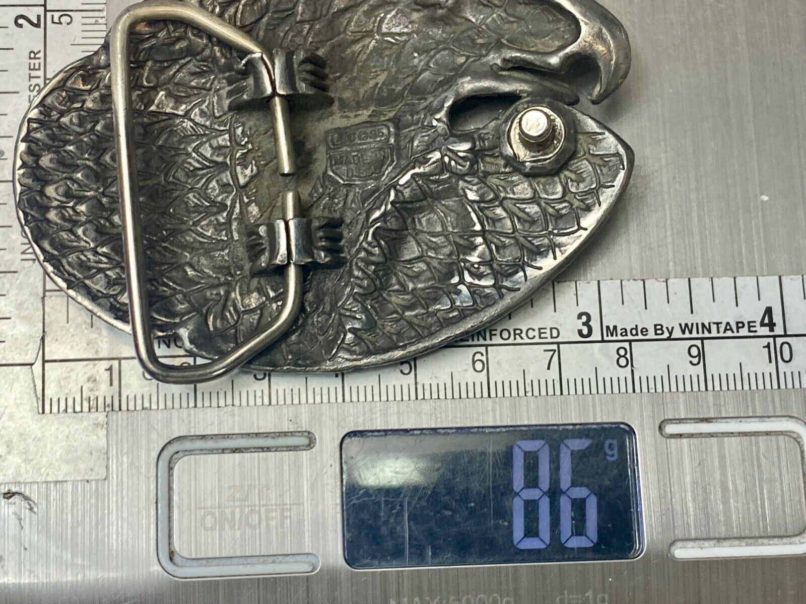 American Bald Eagle Head Bust belt buckle stamped EJC-95