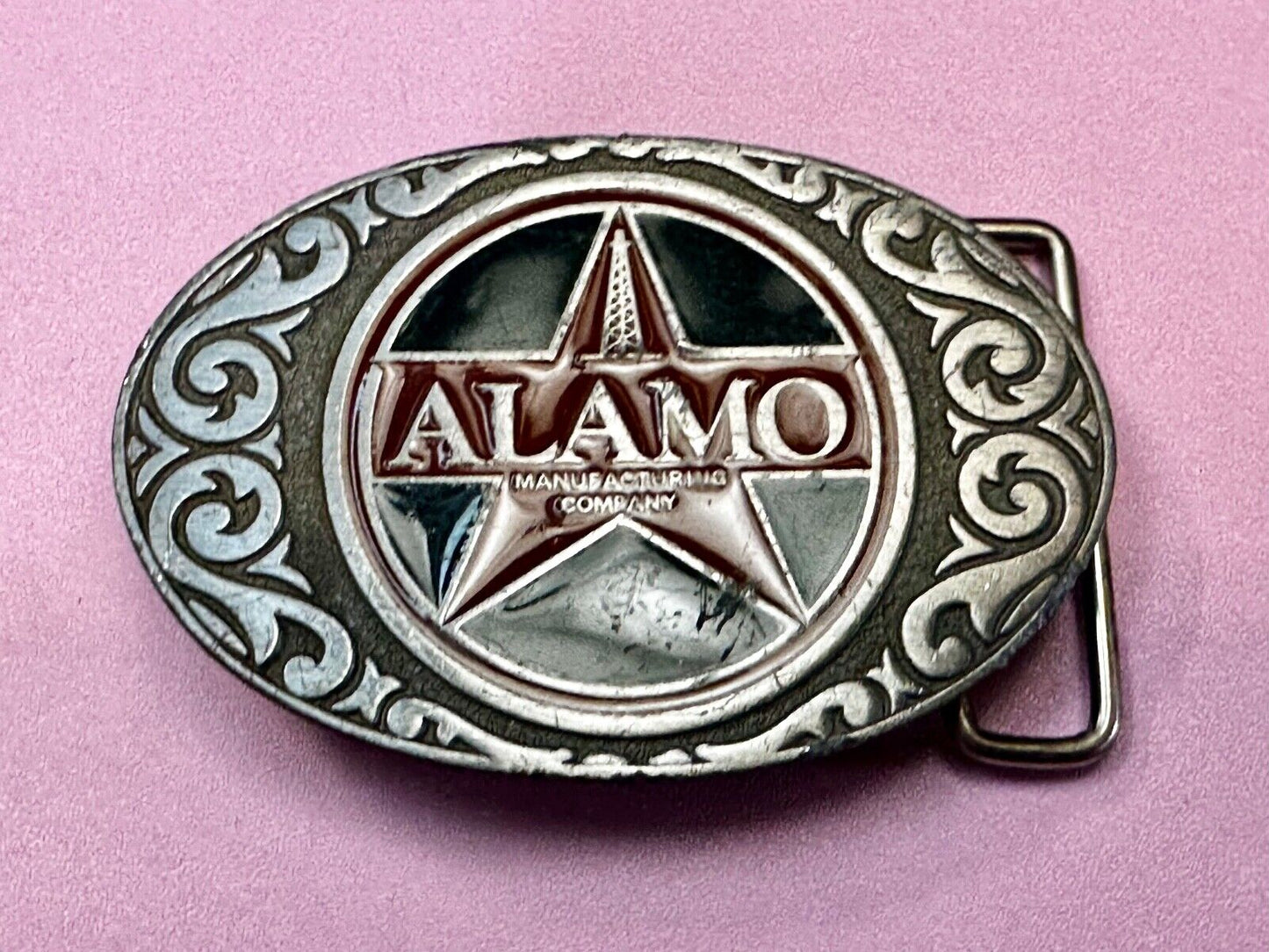 Alamo Oil Well Drilling Company Vintage Texas Star Vintage CD-Hit Belt Buckle