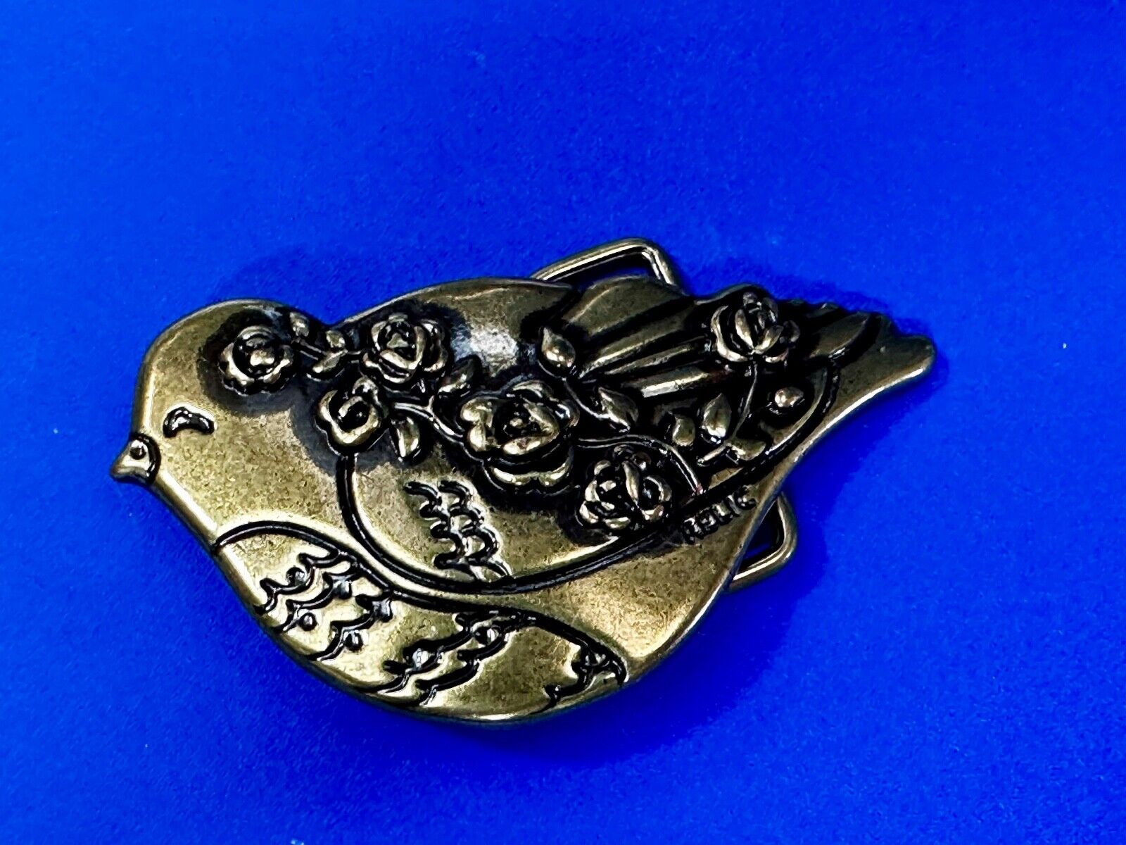 Bird Dove Shaped Cutout Figure Brass Tone Belt Buckle by Relic