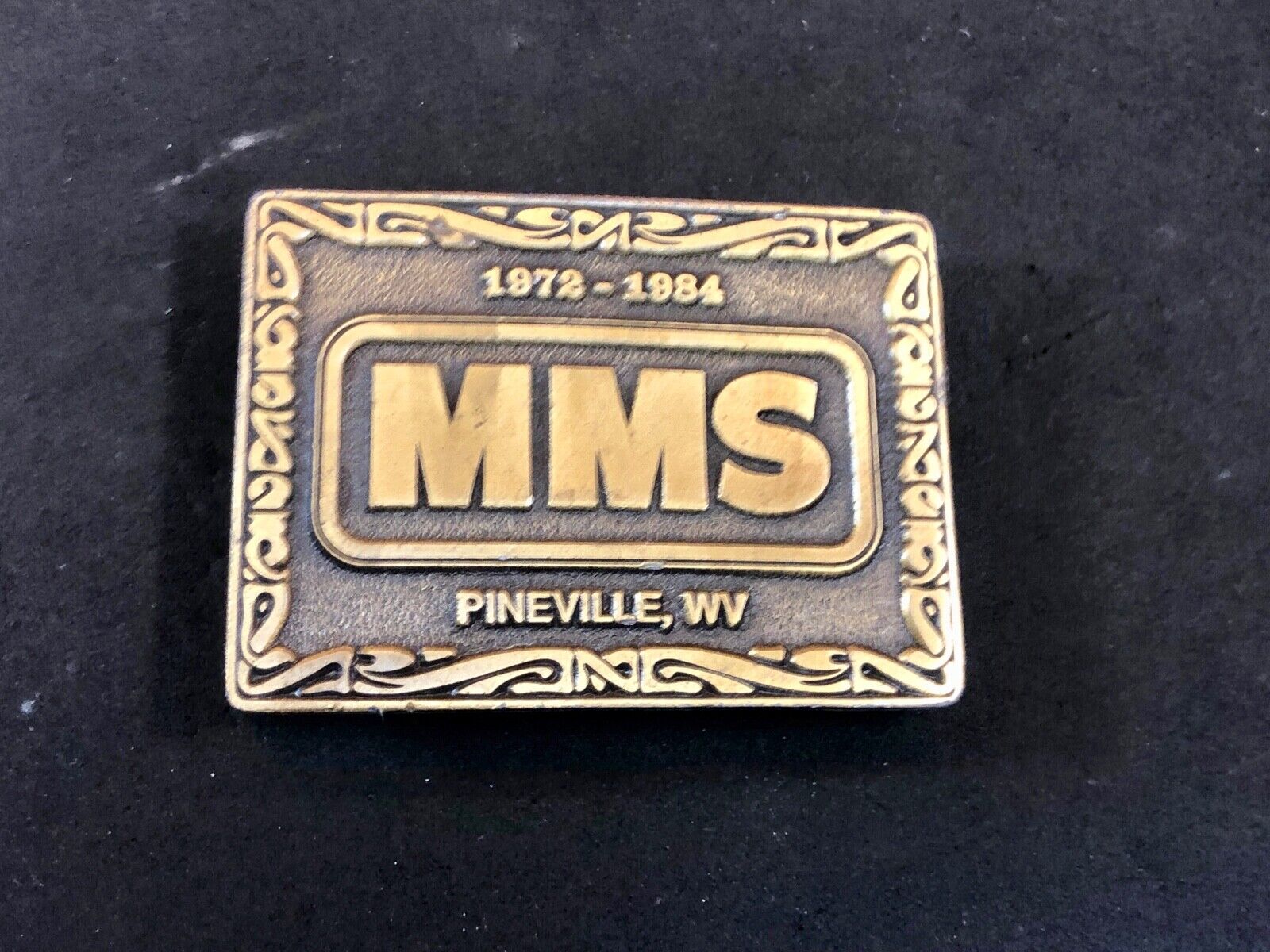 belt buckle MMS Prineville West VA Virgina belt buckle  Mountain Mission School?