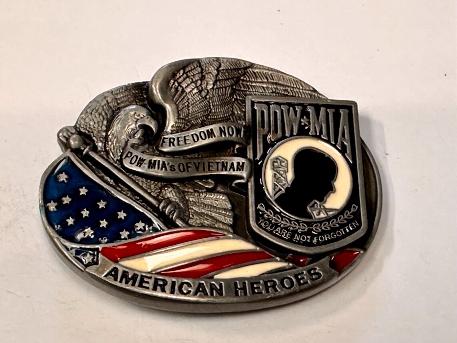 Americas Heroes Freedom Now POW MIA Prisoners of war MIA in Vietnam Belt Buckle