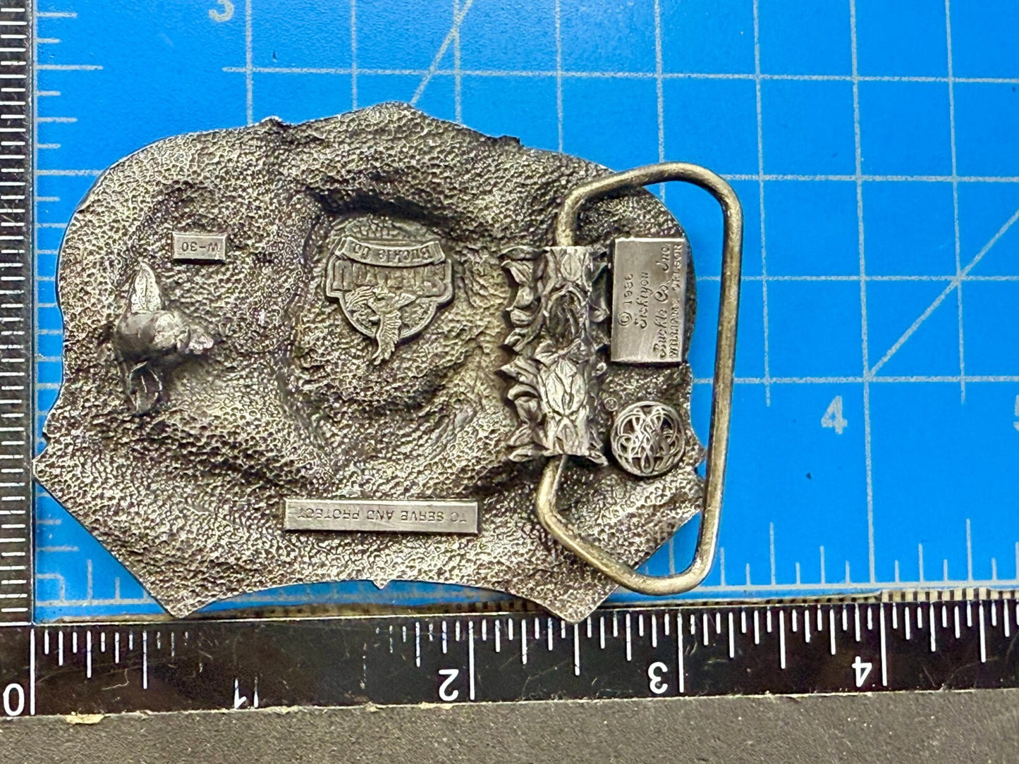 United States American Lawman To Served & Protect VTG 1986 Siskiyou Belt Buckle