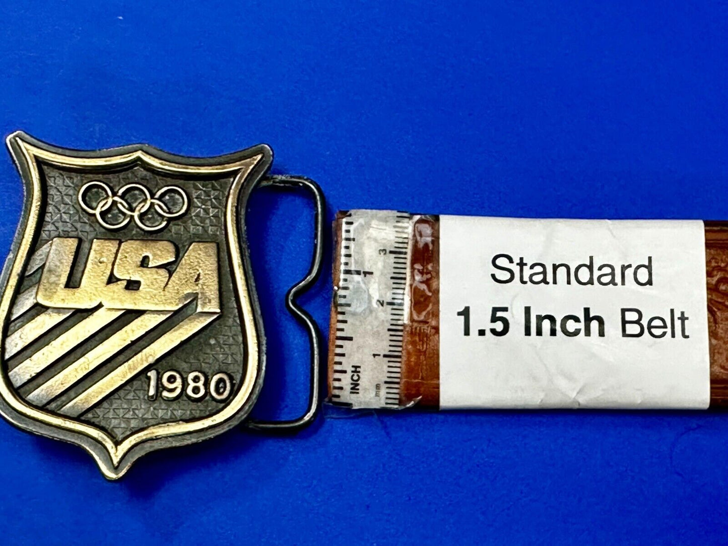 1980 USA Olympic Committee Bergamot Brass Works Vintage Belt Buckle Paul Rollins