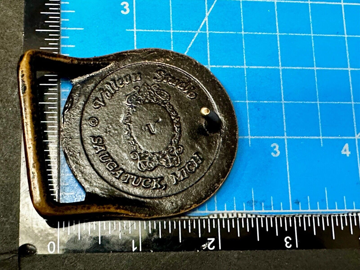 Valleau Studio Olive Branch Floral Theme  Saugatuck Michigan brass belt buckle