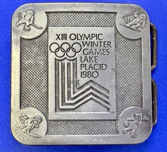 The Olympic Winter Games Lake Placid 1988 Commemorative Silver Color Belt Buckle
