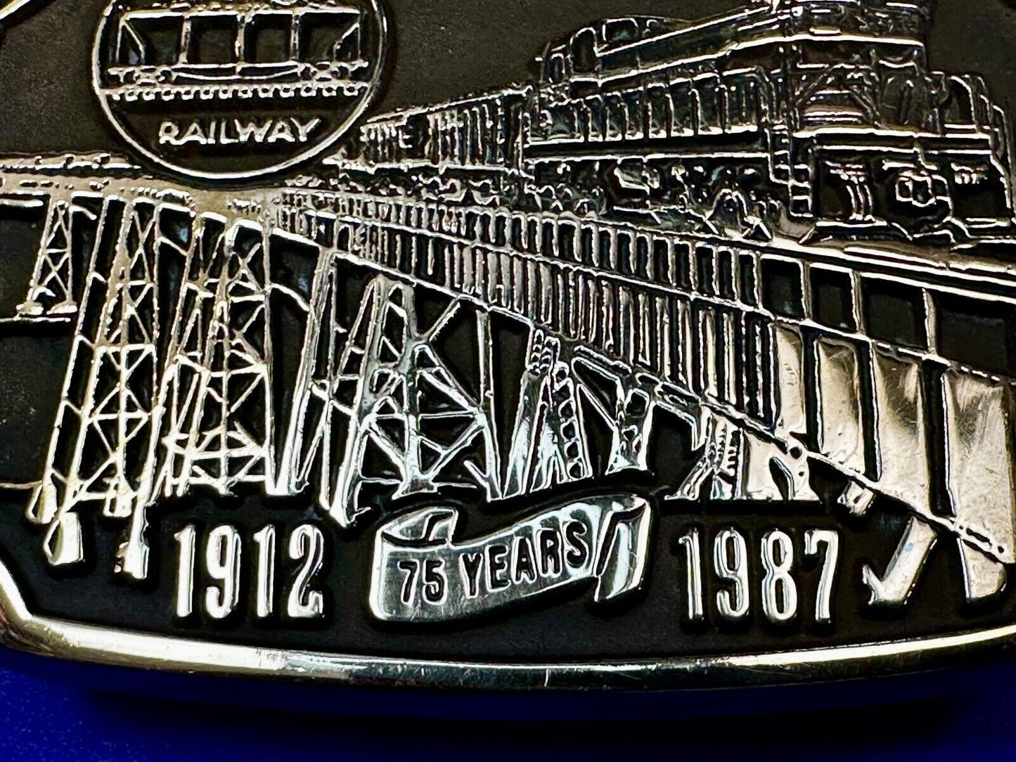 Utah Railway Train Rail Road 75 year Celebration 1897 Anacortes Belt Buckle