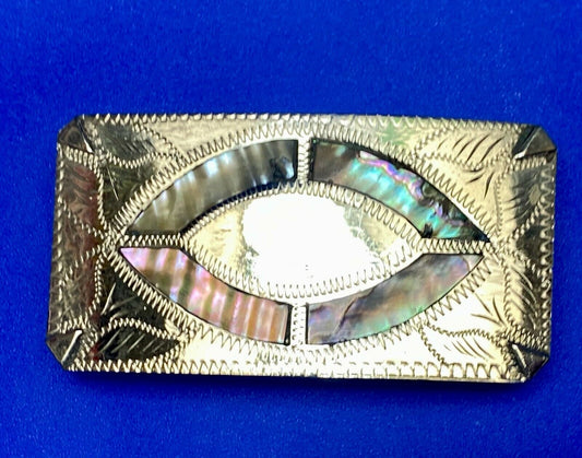Abalone Shell Inlay Unique And Different Style Belt Buckle
