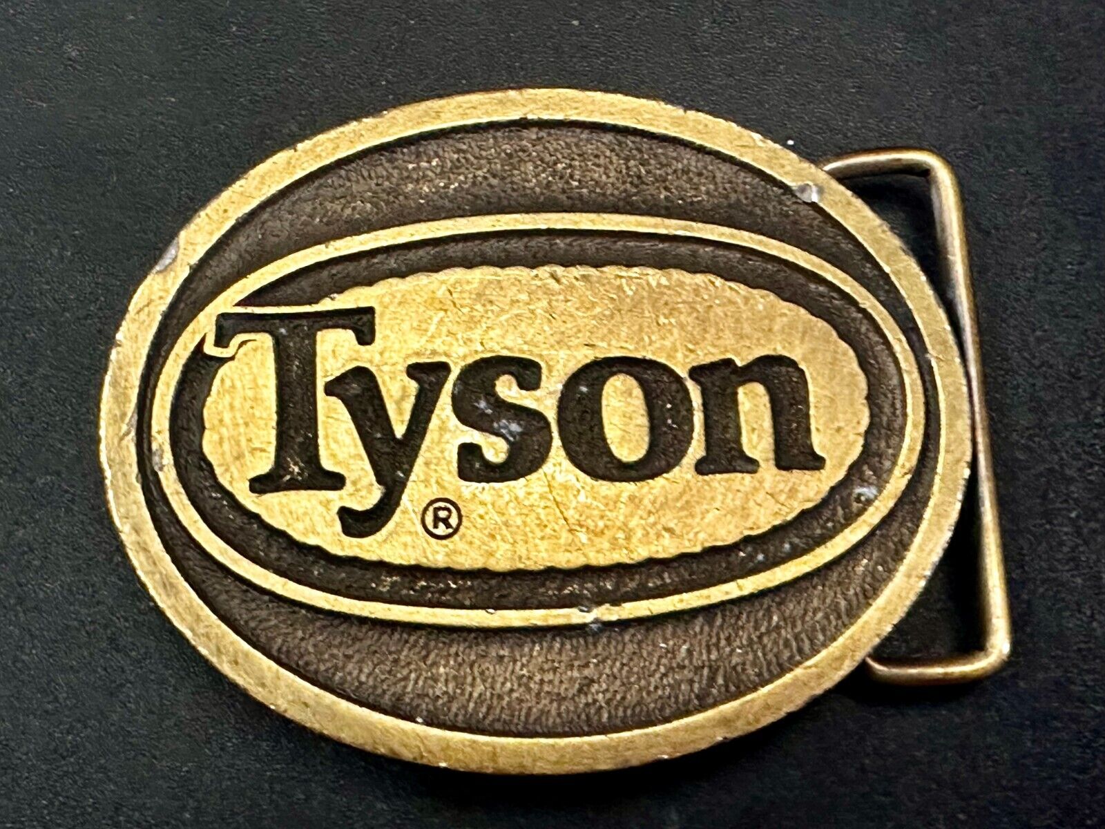 Tyson Food Brands Advertisement Vintage Belt Buckle CD Hit Made in Usa