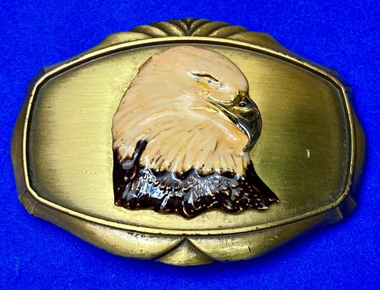 Vintage 1978 American Usa Bald Eagle Commemorative Belt Buckle By Raintree