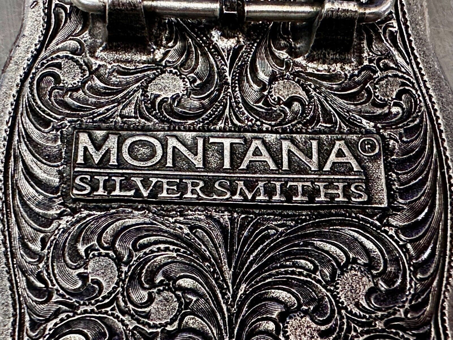 Patriotic American Flag USA Flower Swirl Western Belt Buckle Montana Silversmith